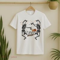 Tis The Season To Be Spooky Halloween Dancing Skeletons T-Shirt thumb 2