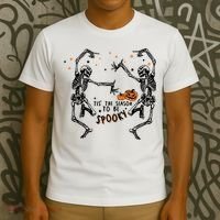 Tis The Season To Be Spooky Halloween Dancing Skeletons T-Shirt thumb 3
