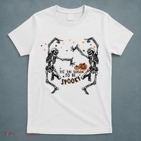 Tis The Season To Be Spooky Halloween Dancing Skeletons T-Shirt thumb 5