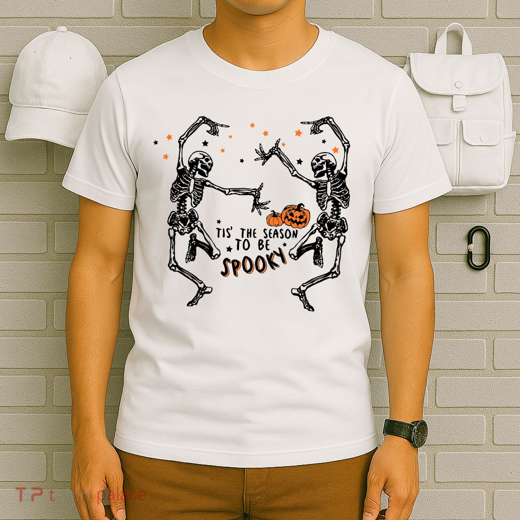 Tis The Season To Be Spooky Halloween Dancing Skeletons T-Shirt