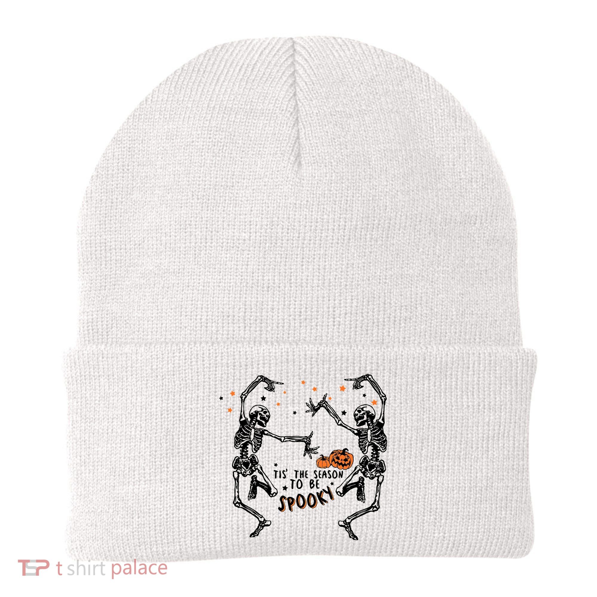 Tis The Season To Be Spooky Halloween Dancing Skeletons Beanie
