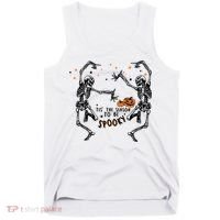Tis The Season To Be Spooky Halloween Dancing Skeletons Tank Top thumb 0