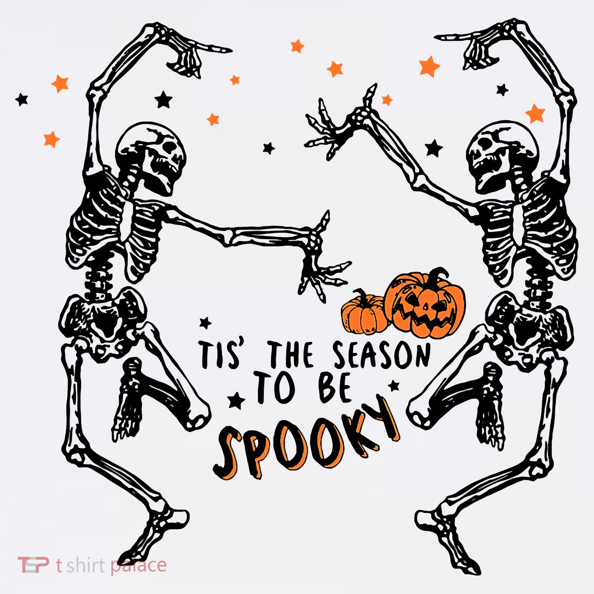 Tis The Season To Be Spooky Halloween Dancing Skeletons Toddler T-Shirt