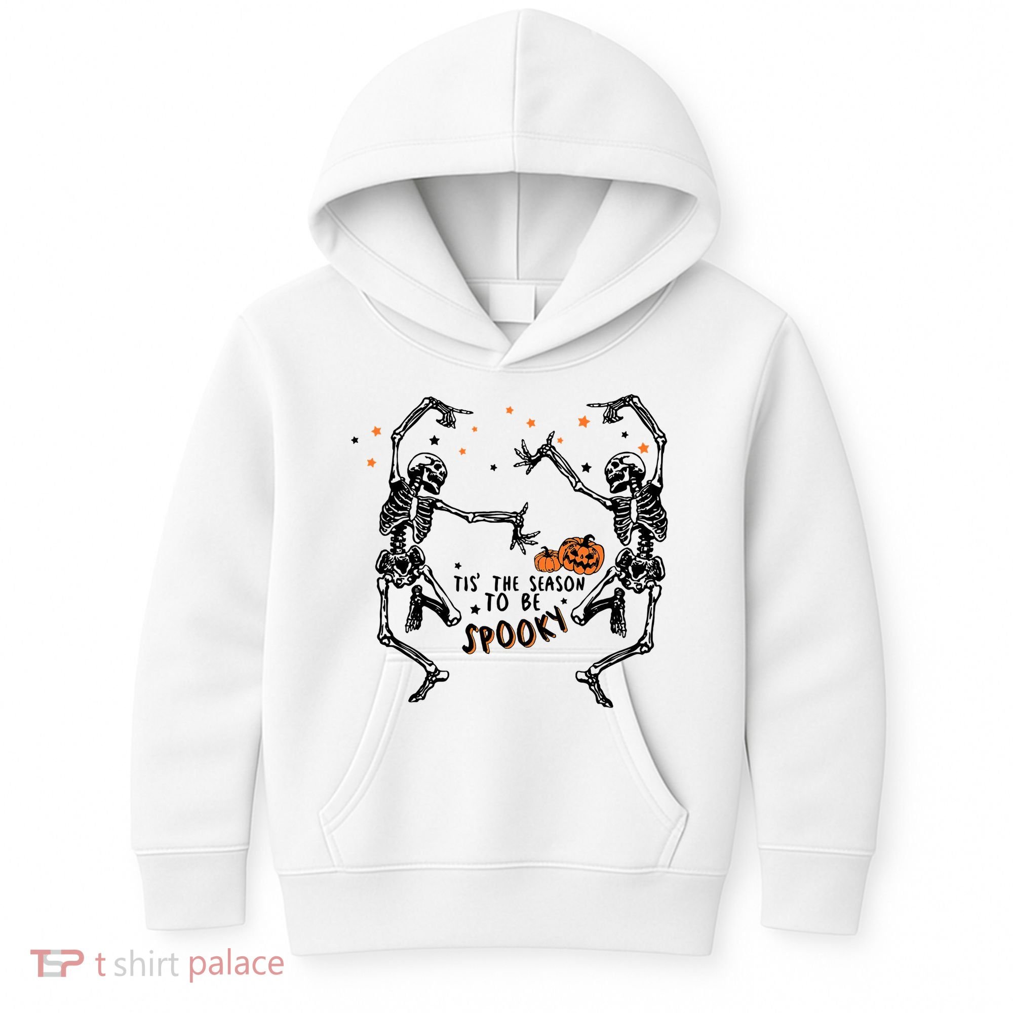 Tis The Season To Be Spooky Halloween Dancing Skeletons Kids Hoodie