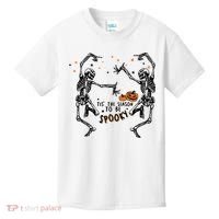 Tis The Season To Be Spooky Halloween Dancing Skeletons Kids T-Shirt thumb 0