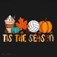Tis The Season Volleyball Pumpkin Leaf Latte Fall Autumn Boy Toddler Hoodie thumb 2