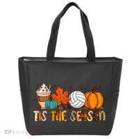 Tis The Season Volleyball Pumpkin Leaf Latte Fall Autumn Boy Tote Bag thumb 0