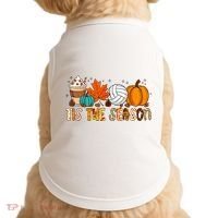 Tis The Season Volleyball Pumpkin Leaf Latte Fall Autumn Boy Doggie Tank thumb 0
