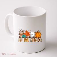 Tis The Season Volleyball Pumpkin Leaf Latte Fall Autumn Boy Coffee Mug thumb 0