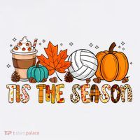 Tis The Season Volleyball Pumpkin Leaf Latte Fall Autumn Boy Baby Bodysuit thumb 2