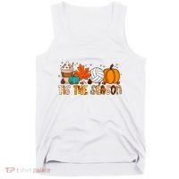 Tis The Season Volleyball Pumpkin Leaf Latte Fall Autumn Boy Tank Top thumb 0