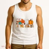 Tis The Season Volleyball Pumpkin Leaf Latte Fall Autumn Boy Tank Top thumb 3