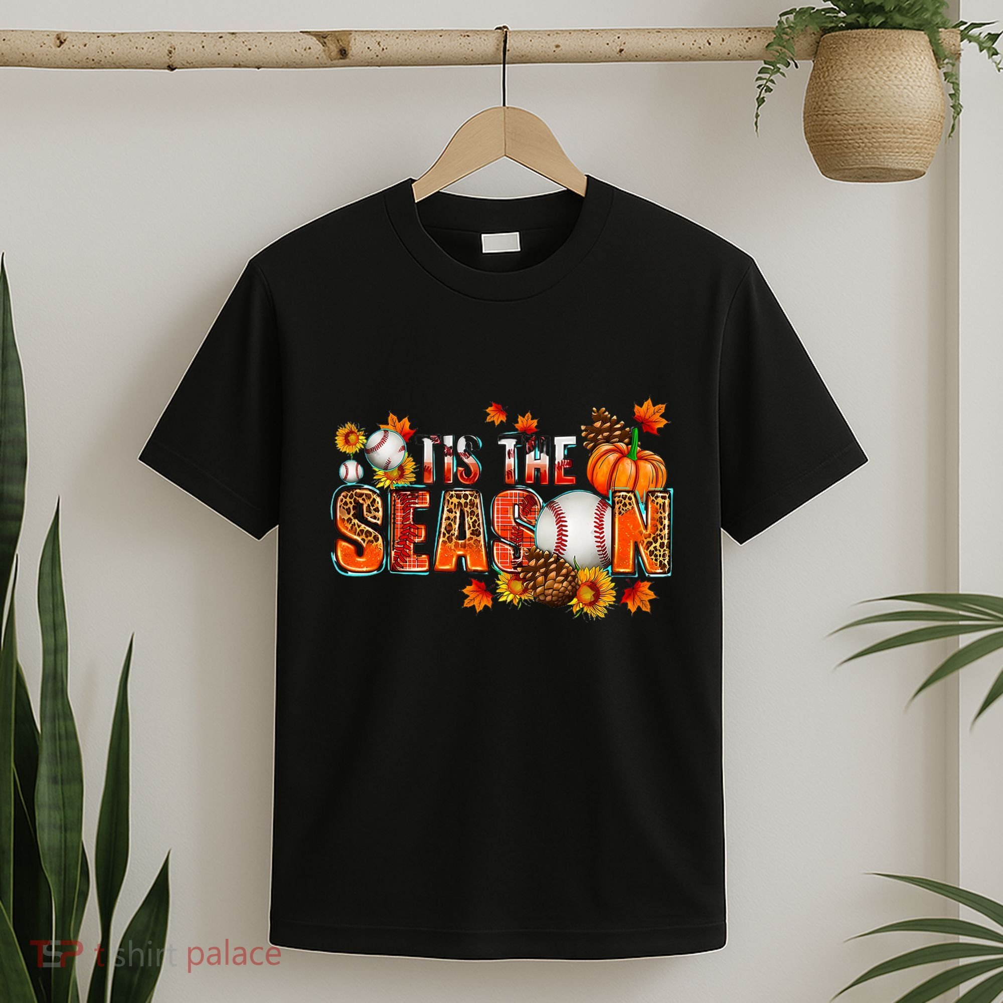 Tis The Season Baseball Fall Season Thanksgiving Pumpkin T-Shirt