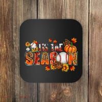 Tis The Season Baseball Fall Season Thanksgiving Pumpkin Coaster thumb 0
