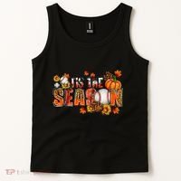 Tis The Season Baseball Fall Season Thanksgiving Pumpkin Tank Top thumb 2