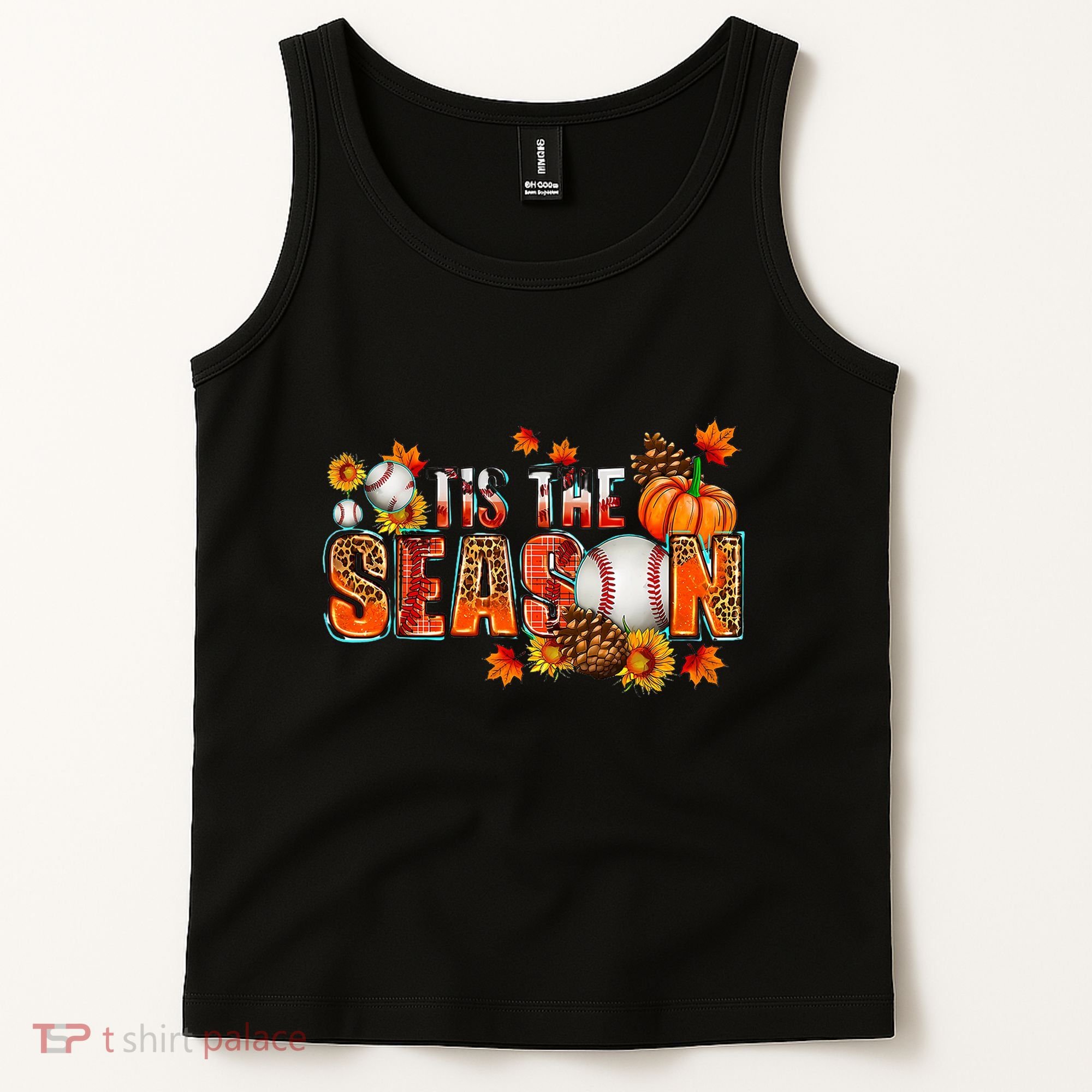 Tis The Season Baseball Fall Season Thanksgiving Pumpkin Tank Top