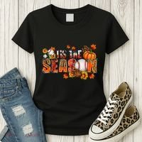 Tis The Season Baseball Fall Season Thanksgiving Pumpkin Women's T-Shirt thumb 3