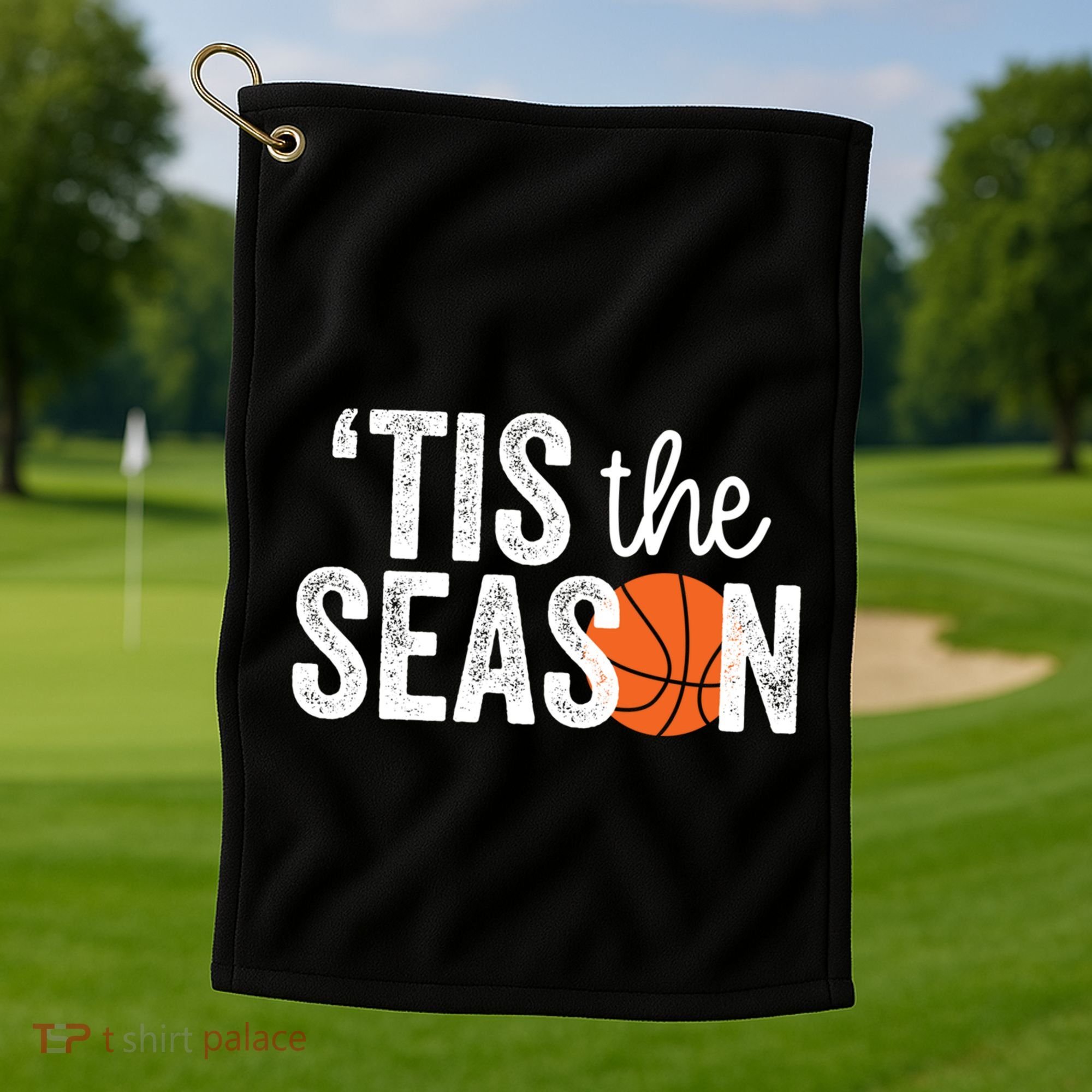 Tis The Season Basketball Player Gift Golf Towel