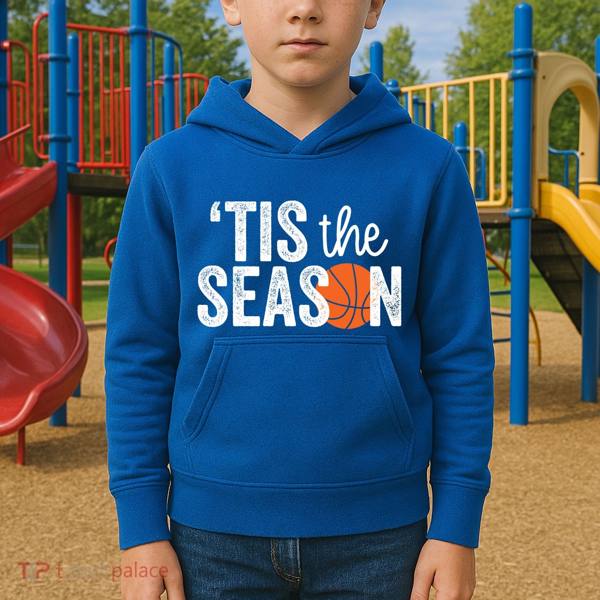 Tis The Season Basketball Player Gift Kids Hoodie