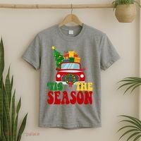 Tis The Season Jolly Christmas Truck T-Shirt thumb 2