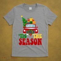 Tis The Season Jolly Christmas Truck T-Shirt thumb 5