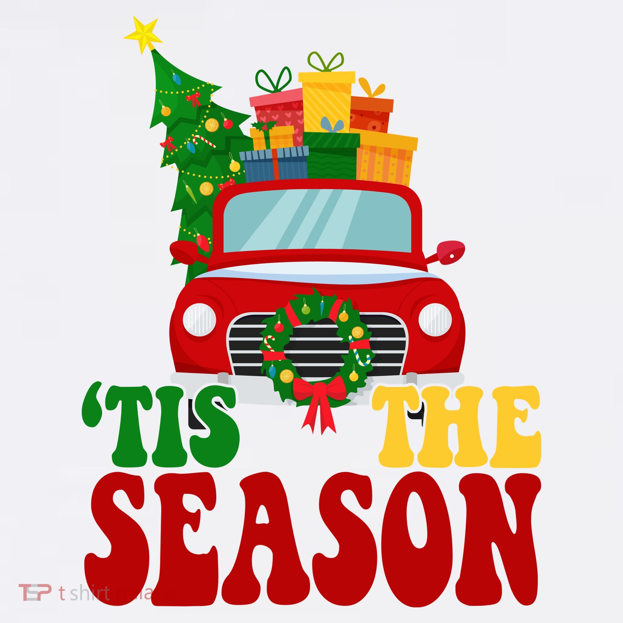 Tis The Season Jolly Christmas Truck Mousepad