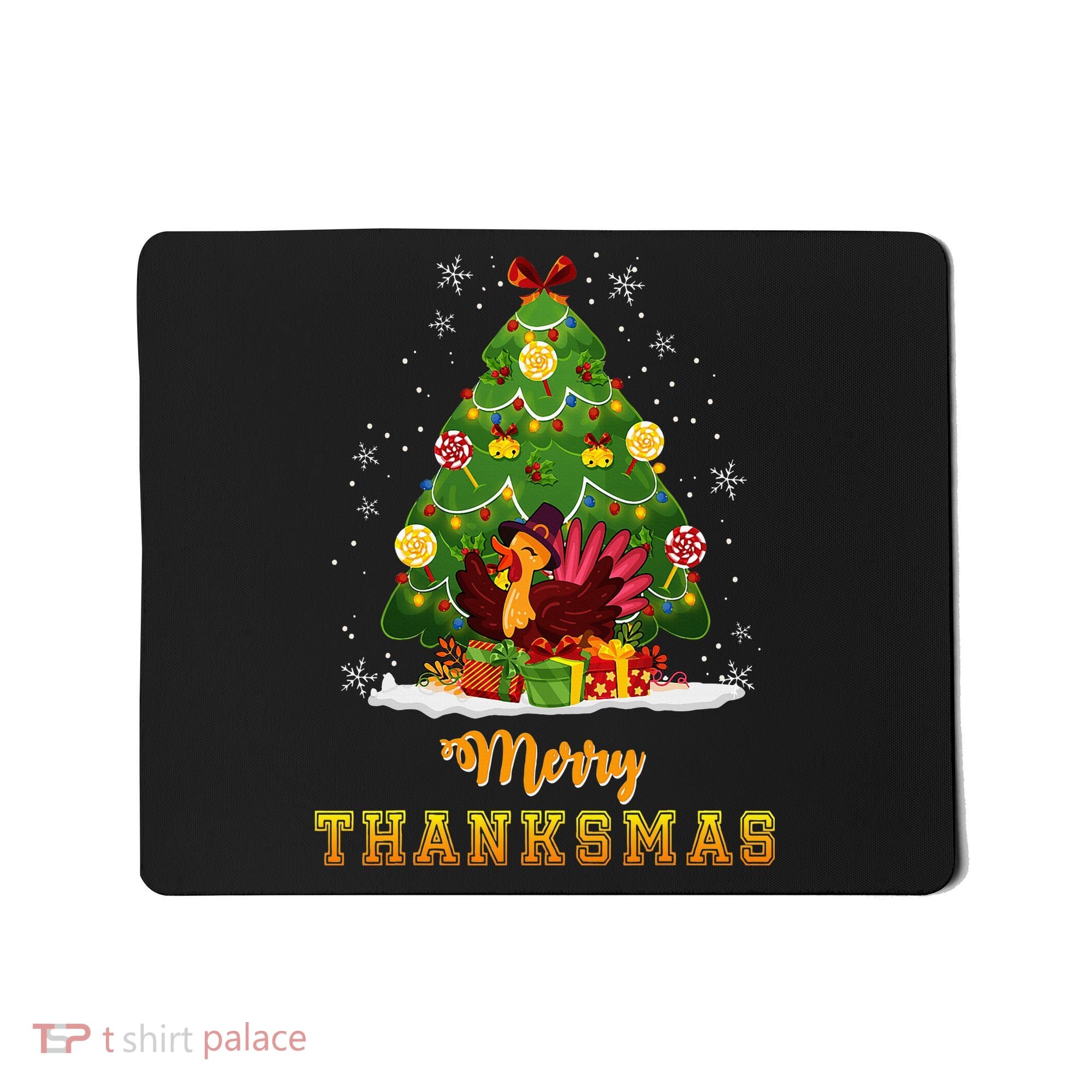 Turkey Tree Santa Merry Thanksmas Christmas Thanksgiving Mousepad