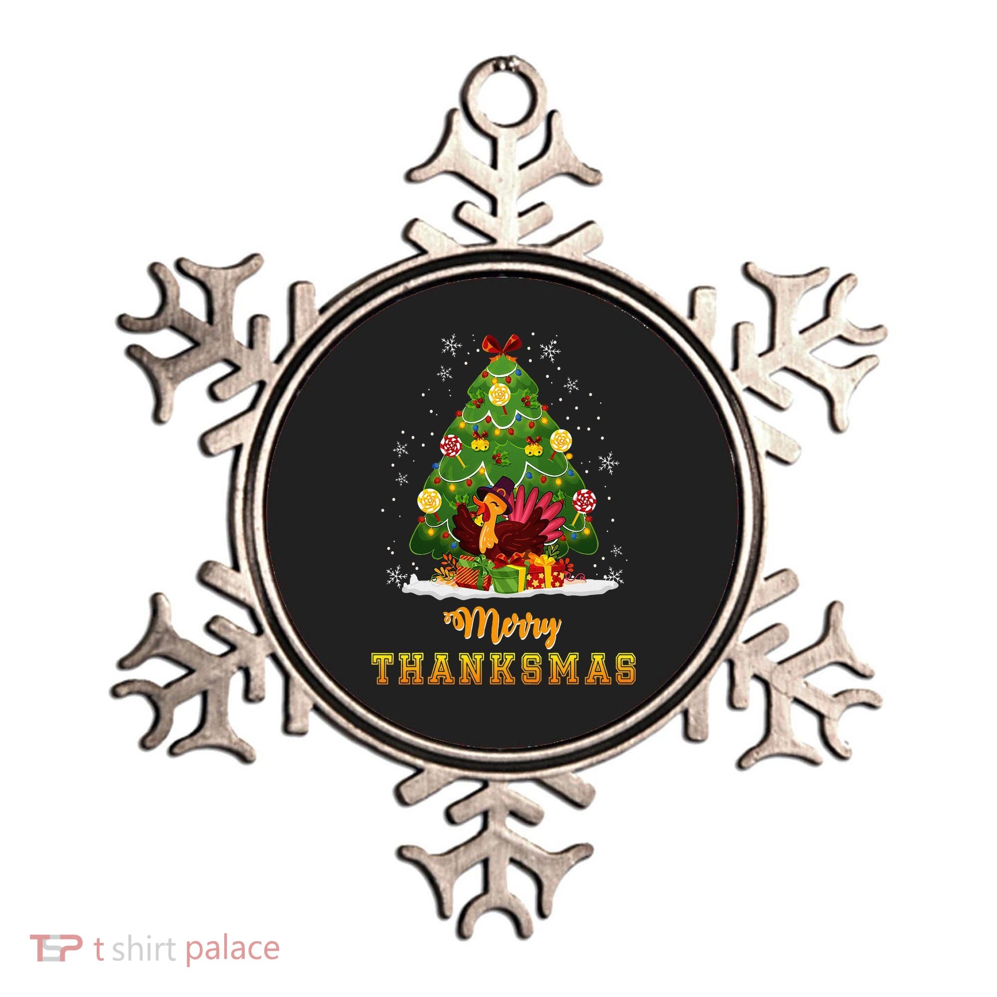 Turkey Tree Santa Merry Thanksmas Christmas Thanksgiving Ornament