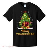 Turkey Tree Santa Merry Thanksmas Christmas Thanksgiving Kids T-Shirt thumb 0