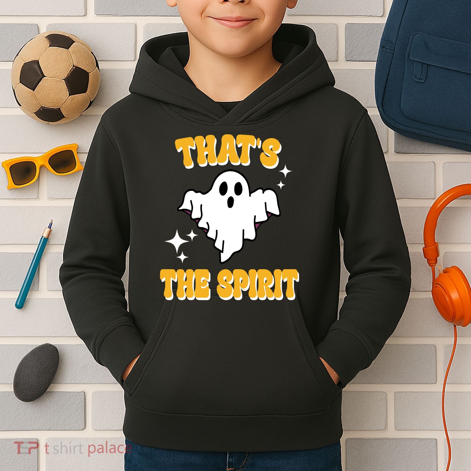 Thats The Spirit Funny Halloween Ghost Kids Hoodie