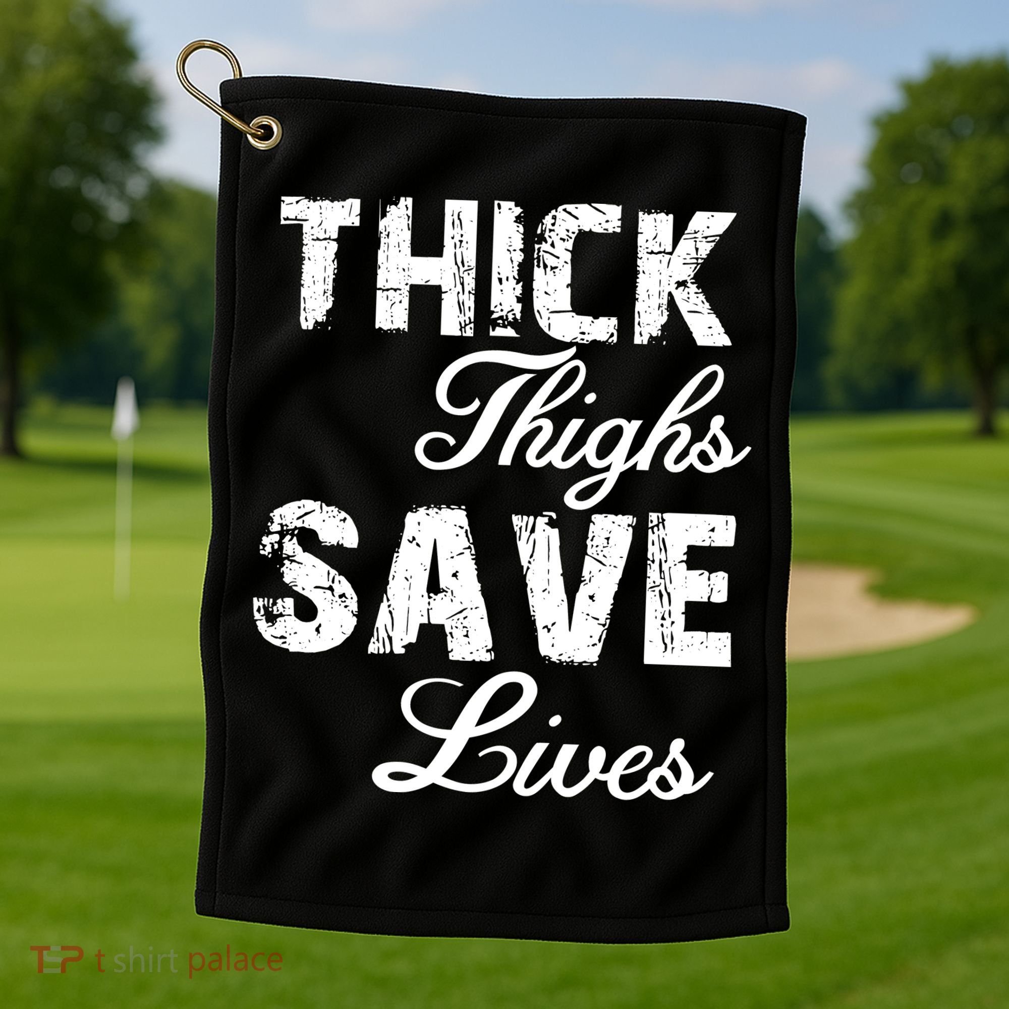 Thick Thighs Save Lives Golf Towel