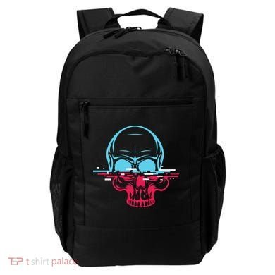Two Tone Skull With Distortion Backpack