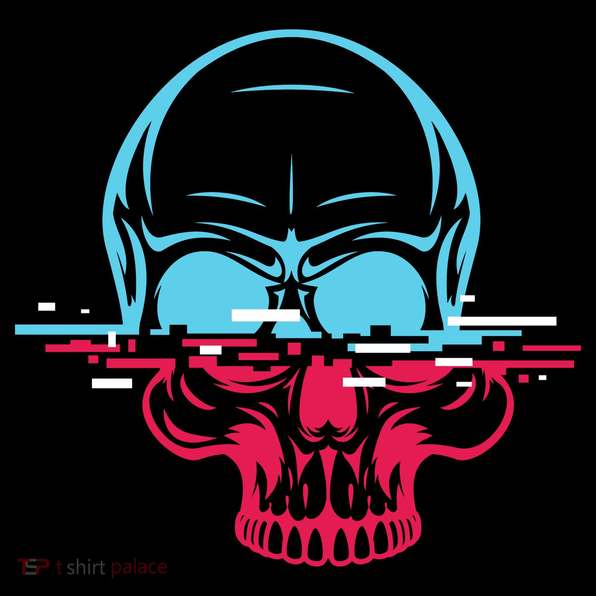 Two Tone Skull With Distortion Backpack