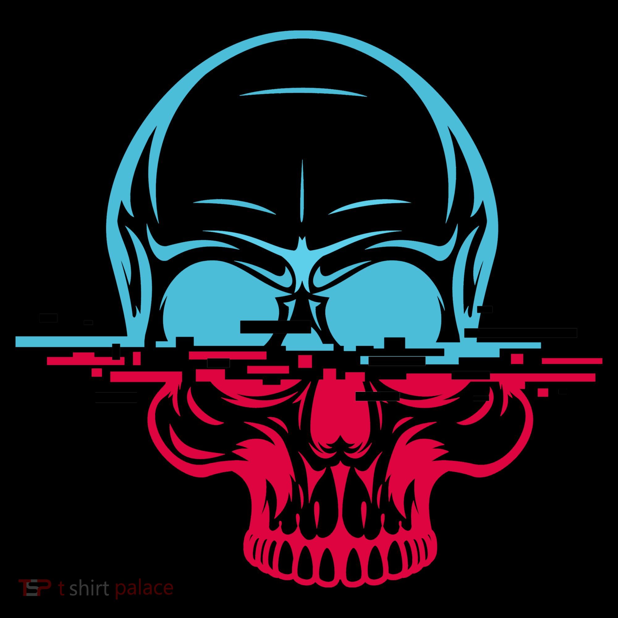 Two Tone Skull With Distortion Coffee Mug