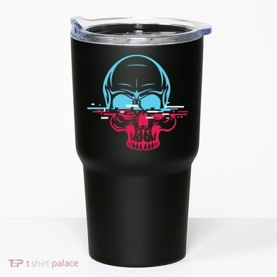 Two Tone Skull With Distortion Tumbler