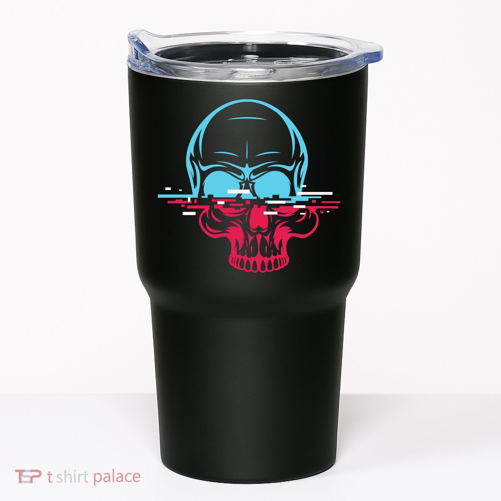 Two Tone Skull With Distortion Tumbler