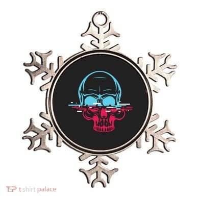Two Tone Skull With Distortion Ornament
