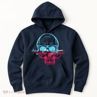 Two Tone Skull With Distortion Hoodie thumb 0