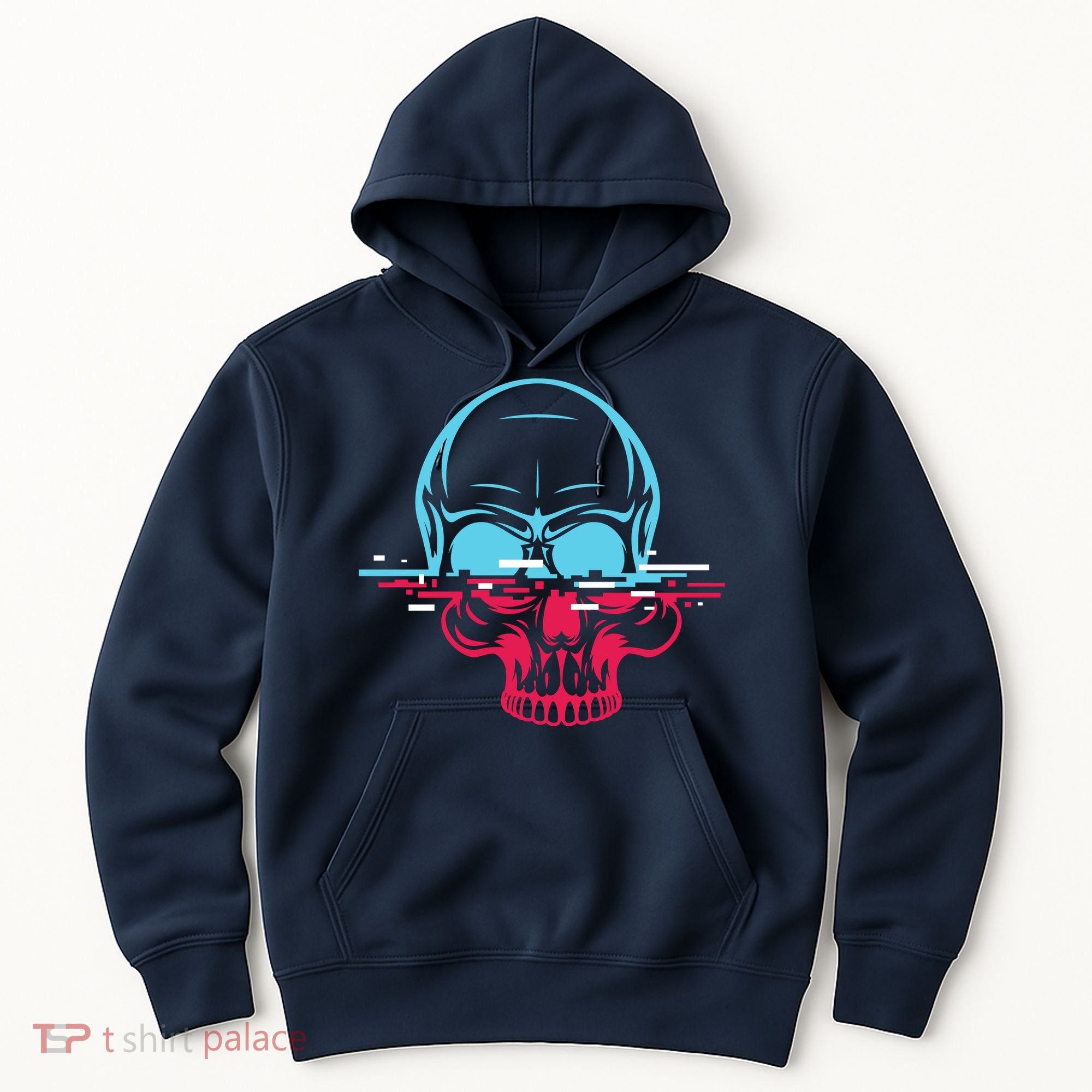 Two Tone Skull With Distortion Hoodie