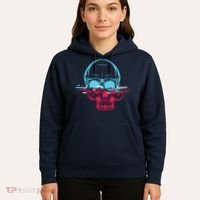 Two Tone Skull With Distortion Hoodie thumb 5