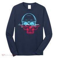 Two Tone Skull With Distortion Long Sleeve Shirt thumb 0