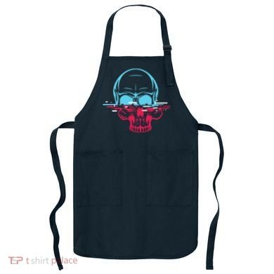 Two Tone Skull With Distortion Apron
