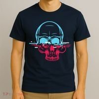 Two Tone Skull With Distortion T-Shirt thumb 3