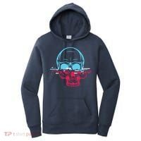 Two Tone Skull With Distortion Women's Hoodie thumb 0