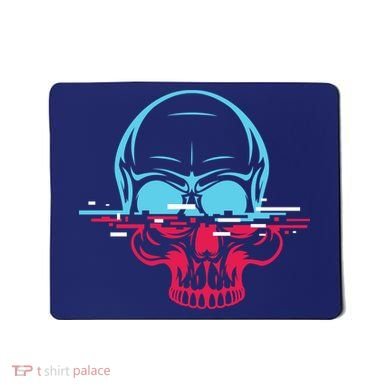 Two Tone Skull With Distortion Mousepad