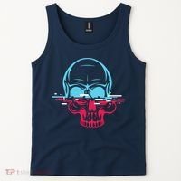 Two Tone Skull With Distortion Tank Top thumb 2