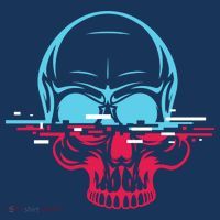Two Tone Skull With Distortion Women's T-Shirt thumb 6