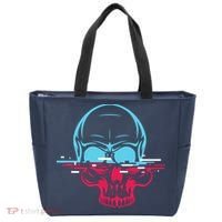 Two Tone Skull With Distortion Tote Bag thumb 0