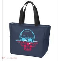 Two Tone Skull With Distortion Tote Bag thumb 3