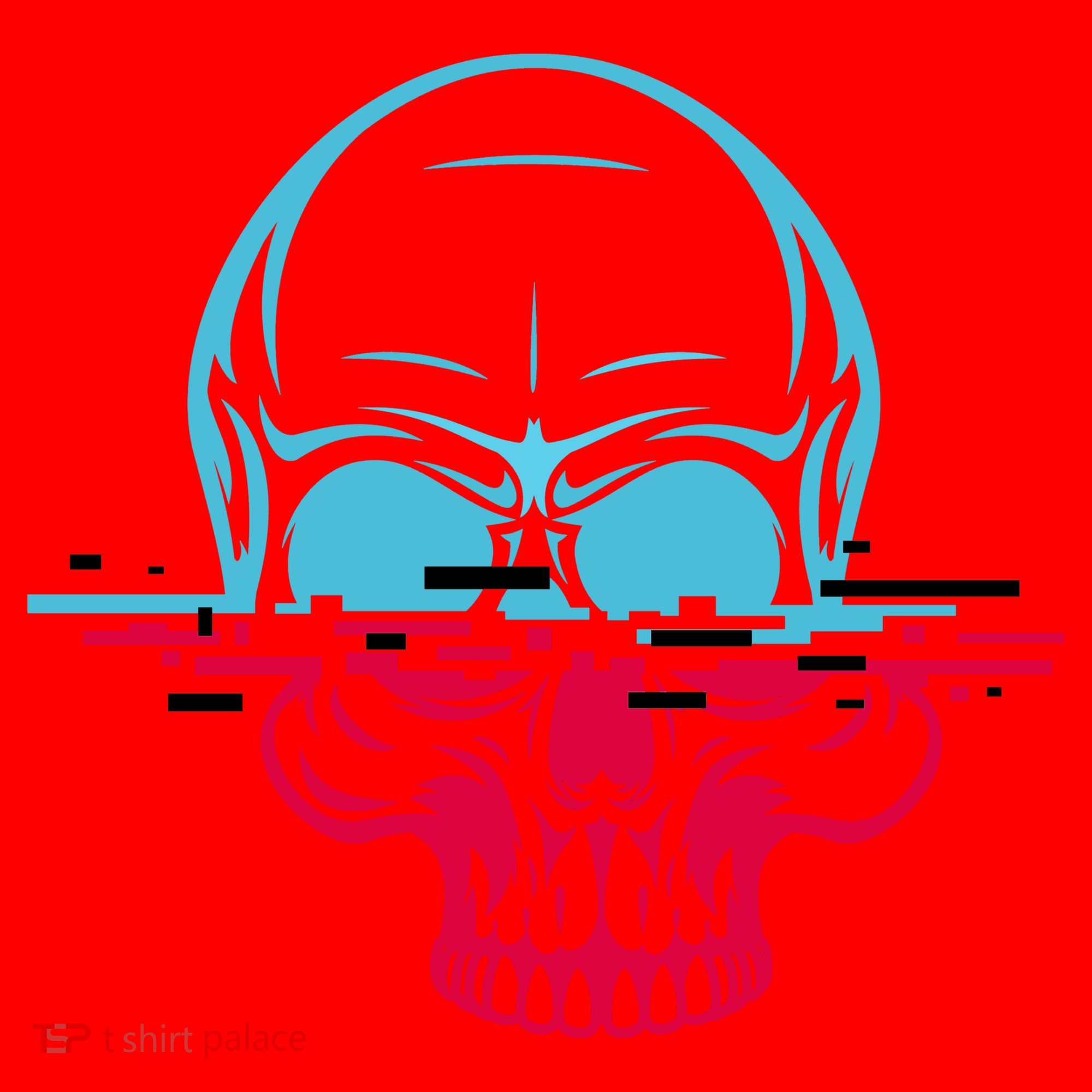 Two Tone Skull With Distortion Santa Hat